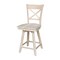 International Concepts Charlotte Counter Height Stool, 24" Seat Height, Swivel, Unfinished S-312SW - alternate 1